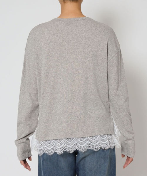 BARNYARDSTORM（バンヤードストーム）の「BARNYARDSTORM / 裾レースロンＴ（Tシャツ/カットソー・レディース・グレー/ホワイト・FREE）」の21枚目の写真