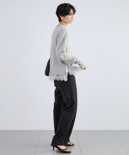 BARNYARDSTORM（バンヤードストーム）の「BARNYARDSTORM / 裾レースロンＴ（Tシャツ/カットソー・レディース・グレー/ホワイト・FREE）」の17枚目の写真