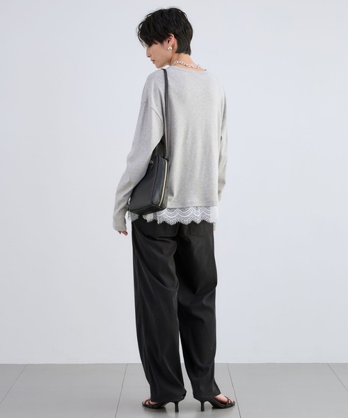 BARNYARDSTORM（バンヤードストーム）の「BARNYARDSTORM / 裾レースロンＴ（Tシャツ/カットソー・レディース・グレー/ホワイト・FREE）」の18枚目の写真