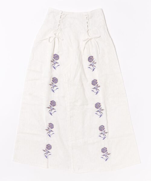 チャイハネ（チャイハネ）の「【チャイハネ】ペティナ刺繍ワイドフレアパンツ（その他パンツ・レディース・ブラック/ホワイト/ブルー・FREE）」の4枚目の写真