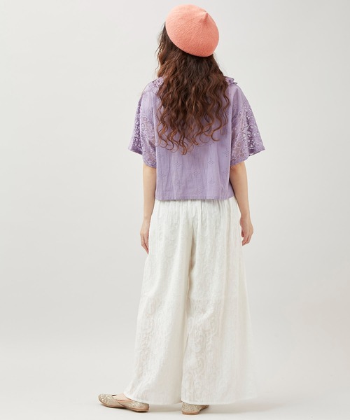 チャイハネ（チャイハネ）の「【チャイハネ】ペティナ刺繍ワイドフレアパンツ（その他パンツ・レディース・ブラック/ホワイト/ブルー・FREE）」の7枚目の写真