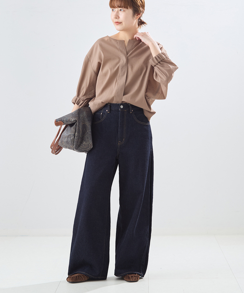 journal standard L'essage（ジャーナルスタンダードレサージュ）の「サイドタックデニムパンツ（デニムパンツ・レディース・ブルー/ネイビー・38/36）」の3枚目の写真