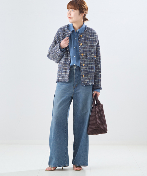 journal standard L'essage（ジャーナルスタンダードレサージュ）の「サイドタックデニムパンツ（デニムパンツ・レディース・ブルー/ネイビー・38/36）」の9枚目の写真