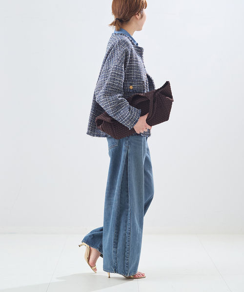 journal standard L'essage（ジャーナルスタンダードレサージュ）の「サイドタックデニムパンツ（デニムパンツ・レディース・ブルー/ネイビー・38/36）」の10枚目の写真