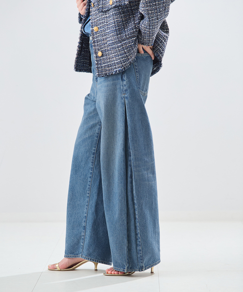 journal standard L'essage（ジャーナルスタンダードレサージュ）の「サイドタックデニムパンツ（デニムパンツ・レディース・ブルー/ネイビー・38/36）」の12枚目の写真