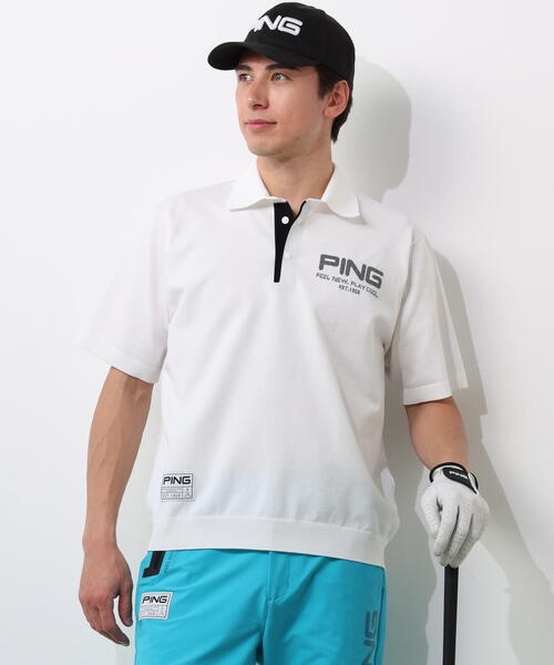PING(ピン)の「【PING APPAREL】半袖ニットポロシャツ(ポロシャツ・メンズ・ブラック/グレー/ホワイト・L/S/LL/M/LL1)」の2枚目の写真