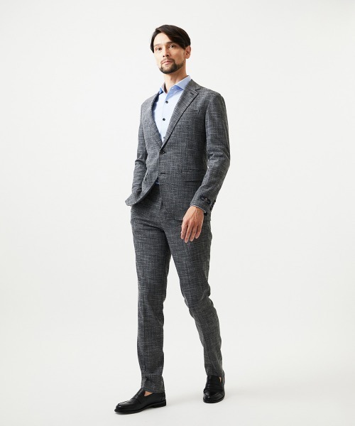 MICHEL KLEIN HOMME   （ミッシェルクランオム）の「【セットアップ】3ピース対応テーラードジャケット（テーラードジャケット・メンズ・グレー/ネイビー・MEDIUM/LARGE/X-LARGE）」の9枚目の写真