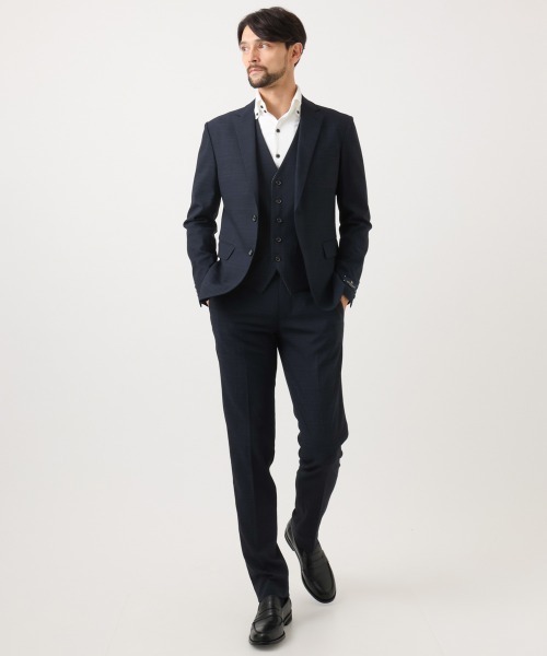 MICHEL KLEIN HOMME   （ミッシェルクランオム）の「【セットアップ】3ピース対応テーラードジャケット（テーラードジャケット・メンズ・グレー/ネイビー・MEDIUM/LARGE/X-LARGE）」の7枚目の写真