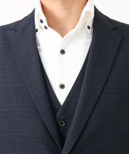 MICHEL KLEIN HOMME   （ミッシェルクランオム）の「【セットアップ】3ピース対応テーラードジャケット（テーラードジャケット・メンズ・グレー/ネイビー・MEDIUM/LARGE/X-LARGE）」の17枚目の写真