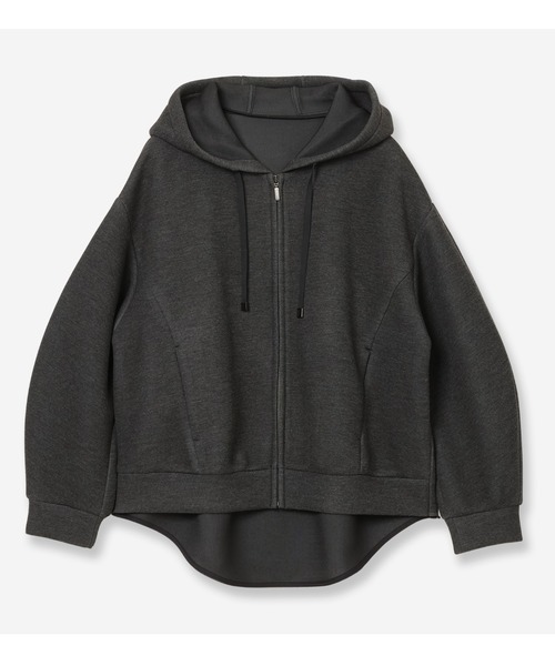 R-ISM（リズム）の「【洗える】スポンジダンボールフーディー（パーカー・レディース・オフホワイト/チャコールグレー/ライトグレー・4）」の2枚目の写真