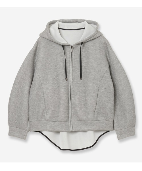 R-ISM（リズム）の「【洗える】スポンジダンボールフーディー（パーカー・レディース・オフホワイト/チャコールグレー/ライトグレー・4）」の3枚目の写真