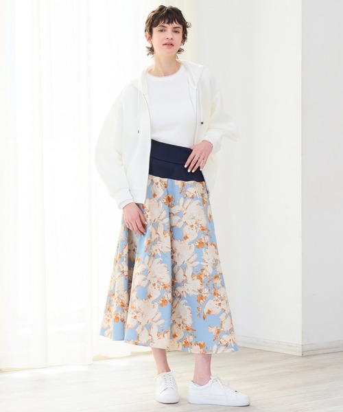 R-ISM（リズム）の「【洗える】スポンジダンボールフーディー（パーカー・レディース・オフホワイト/チャコールグレー/ライトグレー・4）」の6枚目の写真