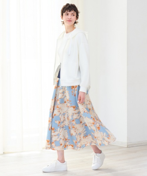 R-ISM（リズム）の「【洗える】スポンジダンボールフーディー（パーカー・レディース・オフホワイト/チャコールグレー/ライトグレー・4）」の7枚目の写真