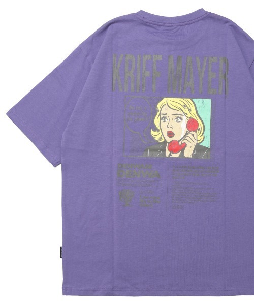 KRIFF MAYER(クリフメイヤー)の「【綿100%】ダジャレ半袖Tシャツ(デンワニデンワ)(Tシャツ/カットソー・メンズ・オフホワイト/コーラル/パープル/ベージュ/チャコール・X-LARGE/LARGE/MEDIUM)」の4枚目の写真
