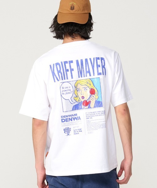 KRIFF MAYER(クリフメイヤー)の「【綿100%】ダジャレ半袖Tシャツ(デンワニデンワ)(Tシャツ/カットソー・メンズ・オフホワイト/コーラル/パープル/ベージュ/チャコール・X-LARGE/LARGE/MEDIUM)」の6枚目の写真