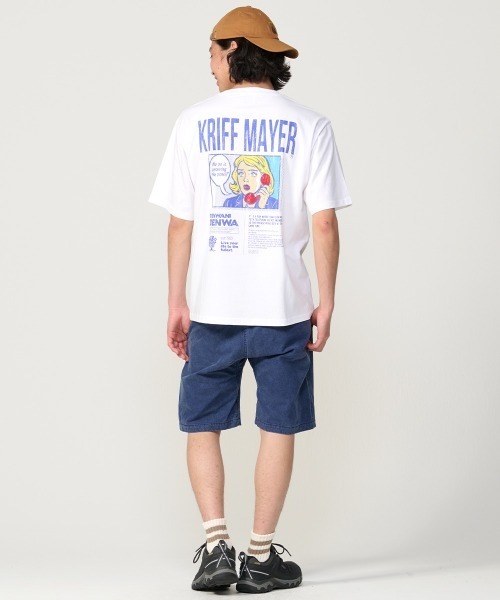 KRIFF MAYER(クリフメイヤー)の「【綿100%】ダジャレ半袖Tシャツ(デンワニデンワ)(Tシャツ/カットソー・メンズ・オフホワイト/コーラル/パープル/ベージュ/チャコール・X-LARGE/LARGE/MEDIUM)」の9枚目の写真