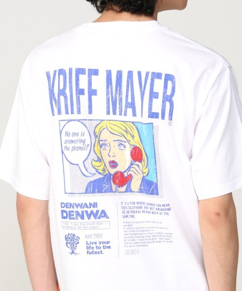 KRIFF MAYER(クリフメイヤー)の「【綿100%】ダジャレ半袖Tシャツ(デンワニデンワ)(Tシャツ/カットソー・メンズ・オフホワイト/コーラル/パープル/ベージュ/チャコール・X-LARGE/LARGE/MEDIUM)」の11枚目の写真
