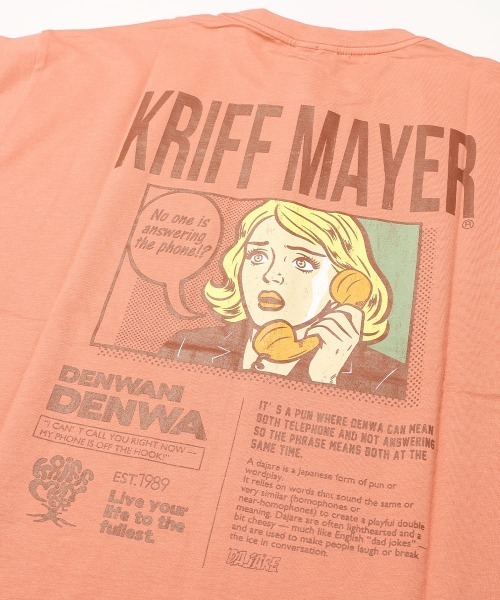 KRIFF MAYER(クリフメイヤー)の「【綿100%】ダジャレ半袖Tシャツ(デンワニデンワ)(Tシャツ/カットソー・メンズ・オフホワイト/コーラル/パープル/ベージュ/チャコール・X-LARGE/LARGE/MEDIUM)」の14枚目の写真
