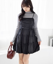 clear | チェック柄ドロストリボンミニワンピース[バレエコア ガーリー]≪新作≫(ワンピース)