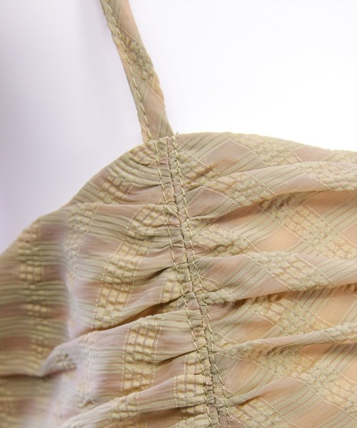 clear（クリア）の「チェック柄ドロストリボンミニワンピース[バレエコア ガーリー]≪新作≫（ワンピース・レディース・オフホワイト/ブラック系その他/ブラック/ベージュ・F）」の21枚目の写真