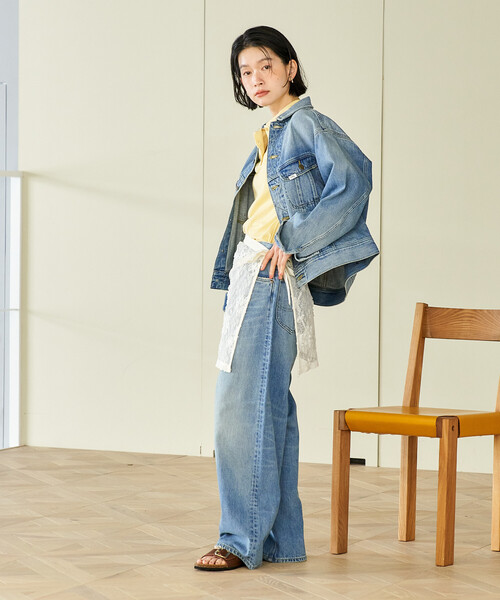 FREAK'S STORE(フリークスストア)の「Lee × FREAK'S STORE/リー 別注 101-J RIDERS JACKET/別注 ワンオーワン ジェー ライダースジャケット/デニムジャケット(デニムジャケット・レディース・サックスブルー/ネイビー・フリ-)」の6枚目の写真