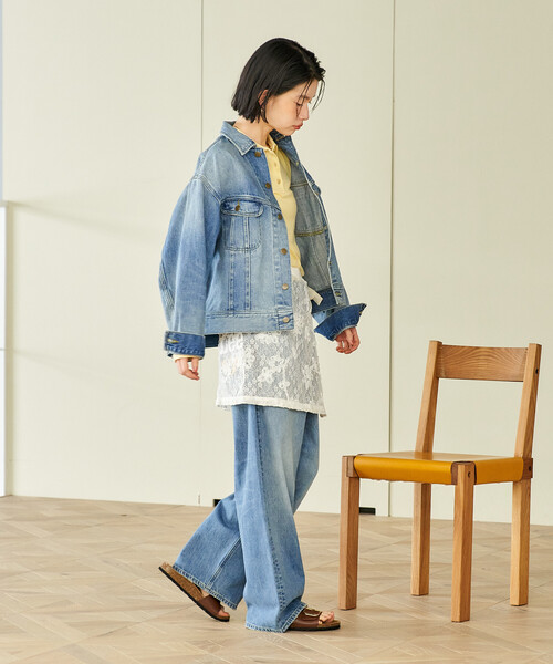 FREAK'S STORE(フリークスストア)の「Lee × FREAK'S STORE/リー 別注 101-J RIDERS JACKET/別注 ワンオーワン ジェー ライダースジャケット/デニムジャケット(デニムジャケット・レディース・サックスブルー/ネイビー・フリ-)」の9枚目の写真