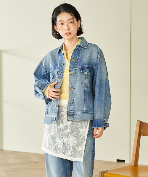 FREAK'S STORE(フリークスストア)の「Lee × FREAK'S STORE/リー 別注 101-J RIDERS JACKET/別注 ワンオーワン ジェー ライダースジャケット/デニムジャケット(デニムジャケット・レディース・サックスブルー/ネイビー・フリ-)」の12枚目の写真