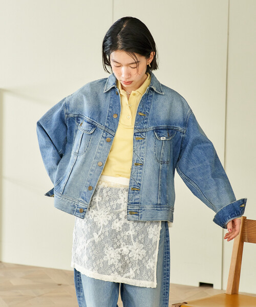 FREAK'S STORE(フリークスストア)の「Lee × FREAK'S STORE/リー 別注 101-J RIDERS JACKET/別注 ワンオーワン ジェー ライダースジャケット/デニムジャケット(デニムジャケット・レディース・サックスブルー/ネイビー・フリ-)」の13枚目の写真