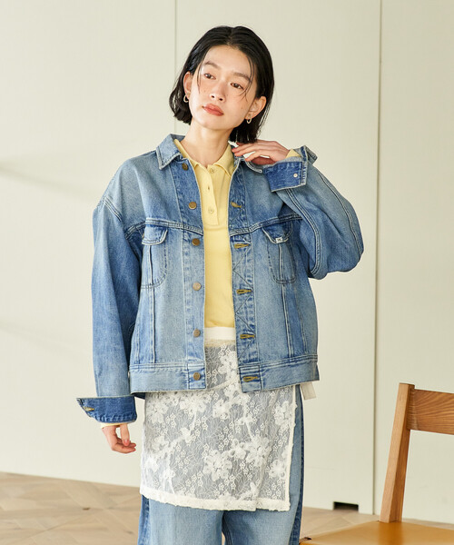 FREAK'S STORE(フリークスストア)の「Lee × FREAK'S STORE/リー 別注 101-J RIDERS JACKET/別注 ワンオーワン ジェー ライダースジャケット/デニムジャケット(デニムジャケット・レディース・サックスブルー/ネイビー・フリ-)」の14枚目の写真