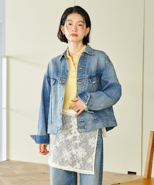 FREAK'S STORE(フリークスストア)の「Lee × FREAK'S STORE/リー 別注 101-J RIDERS JACKET/別注 ワンオーワン ジェー ライダースジャケット/デニムジャケット(デニムジャケット・レディース・サックスブルー/ネイビー・フリ-)」の15枚目の写真