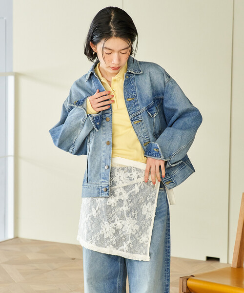 FREAK'S STORE(フリークスストア)の「Lee × FREAK'S STORE/リー 別注 101-J RIDERS JACKET/別注 ワンオーワン ジェー ライダースジャケット/デニムジャケット(デニムジャケット・レディース・サックスブルー/ネイビー・フリ-)」の16枚目の写真