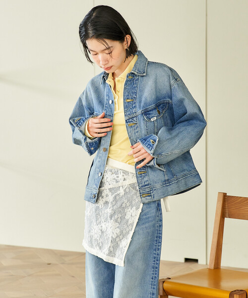 FREAK'S STORE(フリークスストア)の「Lee × FREAK'S STORE/リー 別注 101-J RIDERS JACKET/別注 ワンオーワン ジェー ライダースジャケット/デニムジャケット(デニムジャケット・レディース・サックスブルー/ネイビー・フリ-)」の17枚目の写真