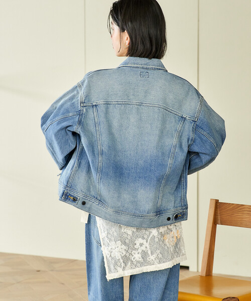FREAK'S STORE(フリークスストア)の「Lee × FREAK'S STORE/リー 別注 101-J RIDERS JACKET/別注 ワンオーワン ジェー ライダースジャケット/デニムジャケット(デニムジャケット・レディース・サックスブルー/ネイビー・フリ-)」の18枚目の写真