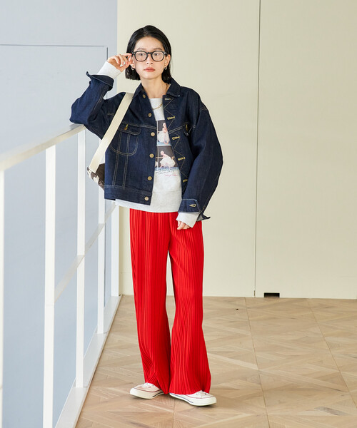 FREAK'S STORE(フリークスストア)の「Lee × FREAK'S STORE/リー 別注 101-J RIDERS JACKET/別注 ワンオーワン ジェー ライダースジャケット/デニムジャケット(デニムジャケット・レディース・サックスブルー/ネイビー・フリ-)」の21枚目の写真