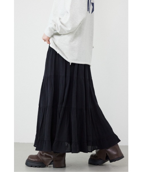 RODEO CROWNS WIDE BOWL（ロデオクラウンズワイドボウル）の「パレットティアードスカート（スカート・レディース・オフホワイト/ブラック/ライトピンク/グリーン・FREE）」の17枚目の写真