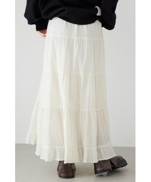 RODEO CROWNS WIDE BOWL（ロデオクラウンズワイドボウル）の「パレットティアードスカート（スカート・レディース・オフホワイト/ブラック/ライトピンク/グリーン・FREE）」の13枚目の写真