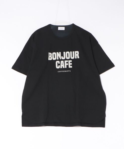 FOV(フォブ)の「フォブ BONJOUR Tシャツ(Tシャツ/カットソー・レディース・ブラック/ピンク/ホワイト・F)」の1枚目の写真