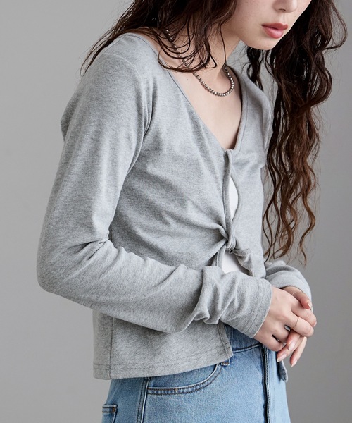 etoll.(エトル)の「フロントツイストデザイントップス(Tシャツ/カットソー・レディース・ピンク/ブラック/オフホワイト/杢グレー・FREE)」の12枚目の写真