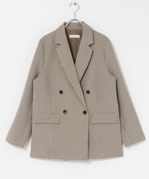 SENSE OF PLACE by URBAN RESEARCH（センスオブプレイスバイアーバンリサーチ）の「『イージーケア』ダブルテーラードジャケット（テーラードジャケット・レディース・グレー/ベージュ系その他/ブラック・ONE）」の11枚目の写真