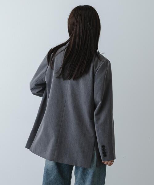 SENSE OF PLACE by URBAN RESEARCH（センスオブプレイスバイアーバンリサーチ）の「『イージーケア』ダブルテーラードジャケット（テーラードジャケット・レディース・グレー/ベージュ系その他/ブラック・ONE）」の19枚目の写真