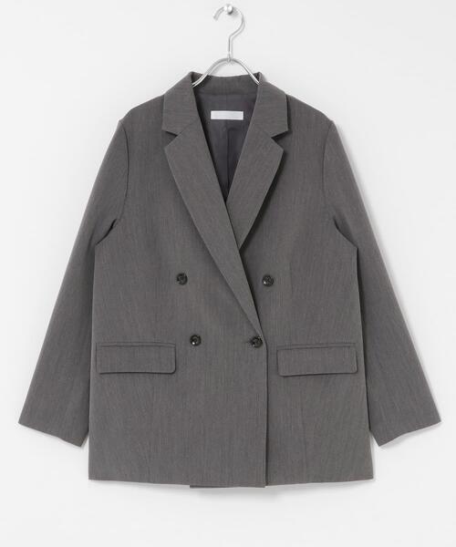 SENSE OF PLACE by URBAN RESEARCH（センスオブプレイスバイアーバンリサーチ）の「『イージーケア』ダブルテーラードジャケット（テーラードジャケット・レディース・グレー/ベージュ系その他/ブラック・ONE）」の22枚目の写真