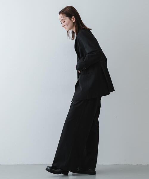 SENSE OF PLACE by URBAN RESEARCH（センスオブプレイスバイアーバンリサーチ）の「『イージーケア』ダブルテーラードジャケット（テーラードジャケット・レディース・グレー/ベージュ系その他/ブラック・ONE）」の15枚目の写真