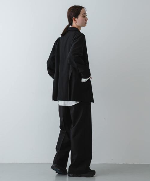 SENSE OF PLACE by URBAN RESEARCH（センスオブプレイスバイアーバンリサーチ）の「『イージーケア』ダブルテーラードジャケット（テーラードジャケット・レディース・グレー/ベージュ系その他/ブラック・ONE）」の17枚目の写真