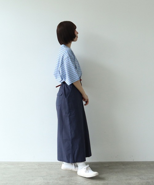 PAR ICI(パーリッシィ)の「マルチボーダー 半袖BIG Tシャツ(Tシャツ/カットソー・レディース・ブルー/アイボリー/グリーン/ネイビー・FREE)」の15枚目の写真