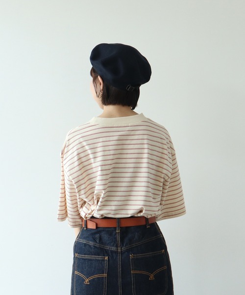 PAR ICI(パーリッシィ)の「マルチボーダー 半袖BIG Tシャツ(Tシャツ/カットソー・レディース・ブルー/アイボリー/グリーン/ネイビー・FREE)」の18枚目の写真