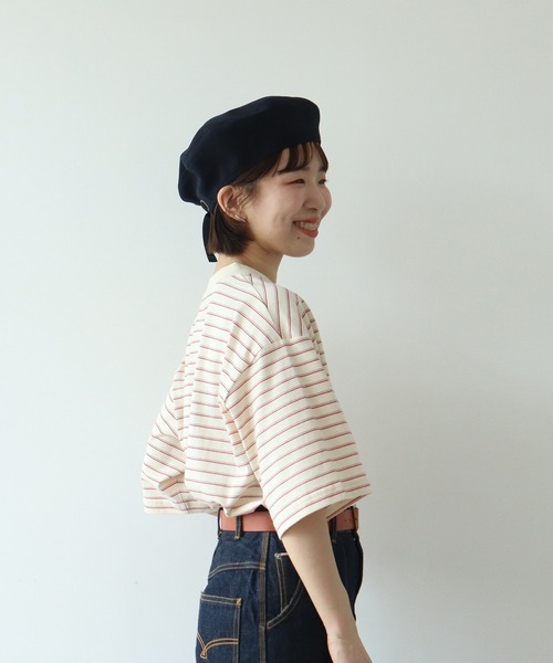 PAR ICI(パーリッシィ)の「マルチボーダー 半袖BIG Tシャツ(Tシャツ/カットソー・レディース・ブルー/アイボリー/グリーン/ネイビー・FREE)」の19枚目の写真