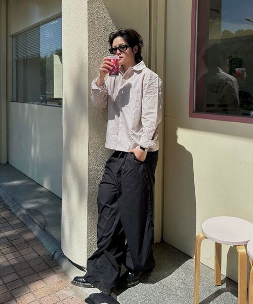 COSTUME O’CLOCK（コスチュームオクロック）の「[COCLXサック型] ストライプセミクロップロングスリーブシャツ 2カラー COOSSH200（シャツ/ブラウス・メンズ・ホワイト/Beige・LARGE/MEDIUM/SMALL）」の19枚目の写真
