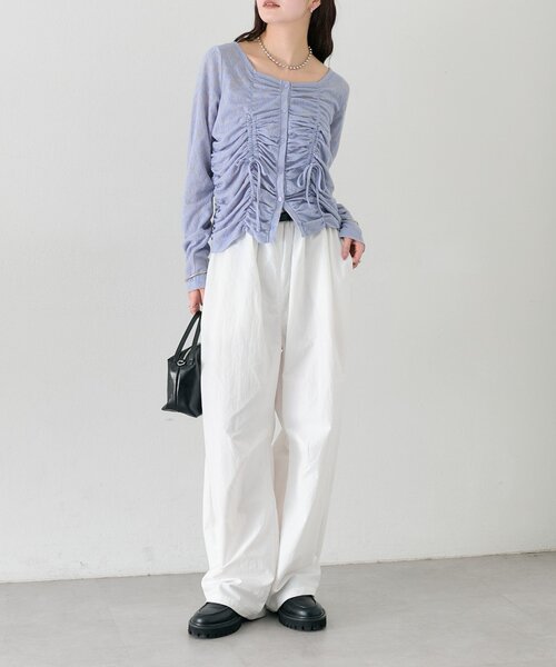 mystic(ミスティック)の「シャーリングレースカーディガン(カーディガン/ボレロ・レディース・ブラック/ブルー/オフホワイト・FREE)」の15枚目の写真