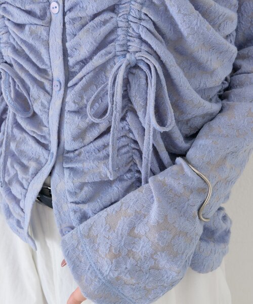 mystic(ミスティック)の「シャーリングレースカーディガン(カーディガン/ボレロ・レディース・ブラック/ブルー/オフホワイト・FREE)」の19枚目の写真