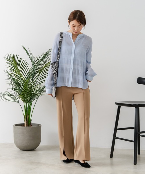fort point(フォーポイント)の「【C-FORT POINT/フォートポイント】マジョリカプリーツブラウス(シャツ/ブラウス・レディース・ブラック/ブルー/オフホワイト・MEDIUM)」の15枚目の写真